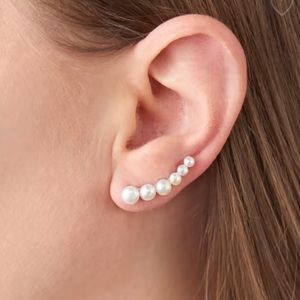 Ross-Simons Pearl Earclimber Earrings
